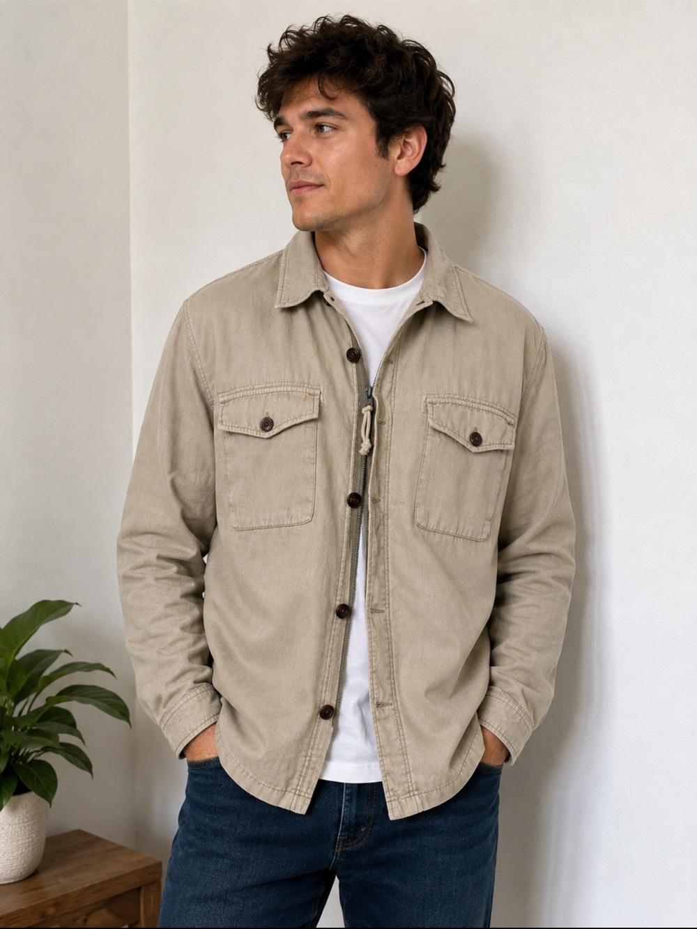 Lucky Brand Men's Light Tan Shirt Jacket. XL
